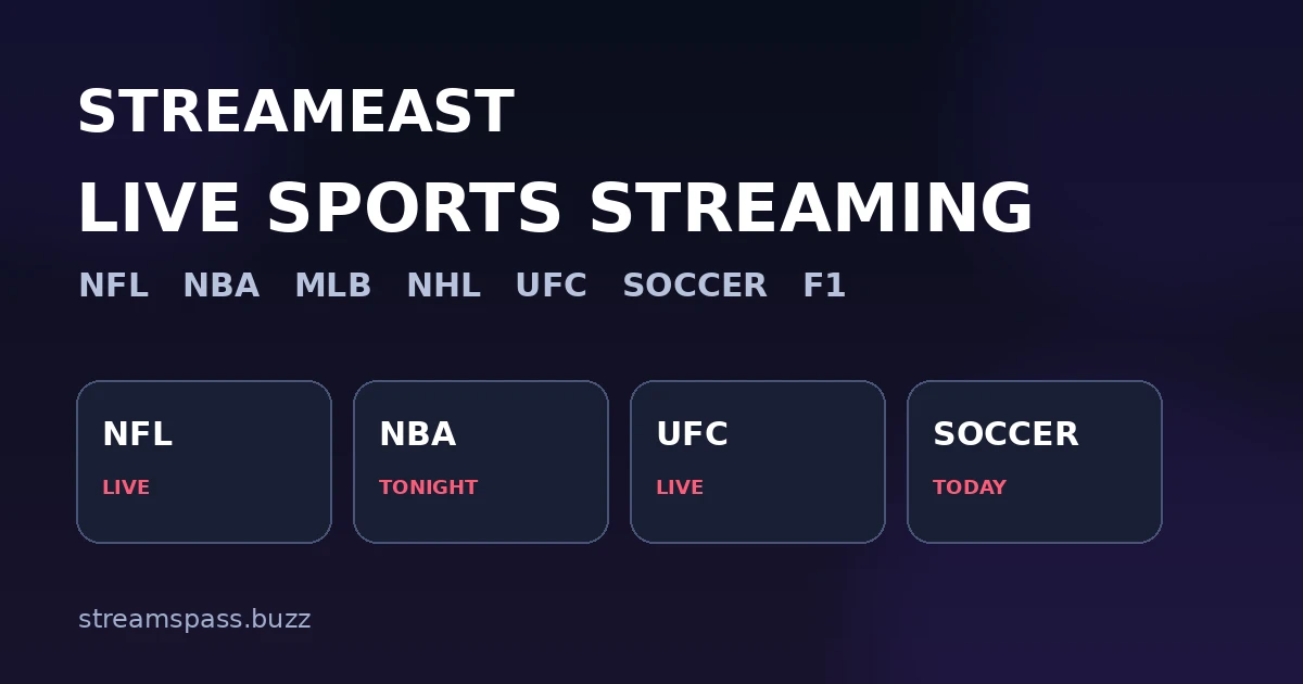 StreamEast live sports schedule for NFL, NBA, UFC, MLB, NHL, soccer and Formula 1